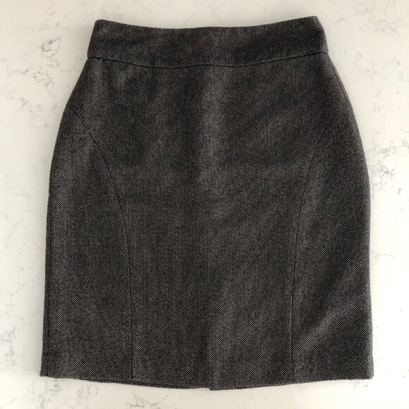 Banana Republic Birdseye Hi Waisted Lined Poly Rayon Pencil Skirt Brown Sz 4 - Picture 10 of 10